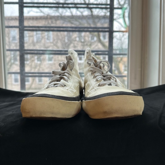 Acne Studios Blå Konst High-top Cotton-canvas Trainers In White - Picture 12 of 13